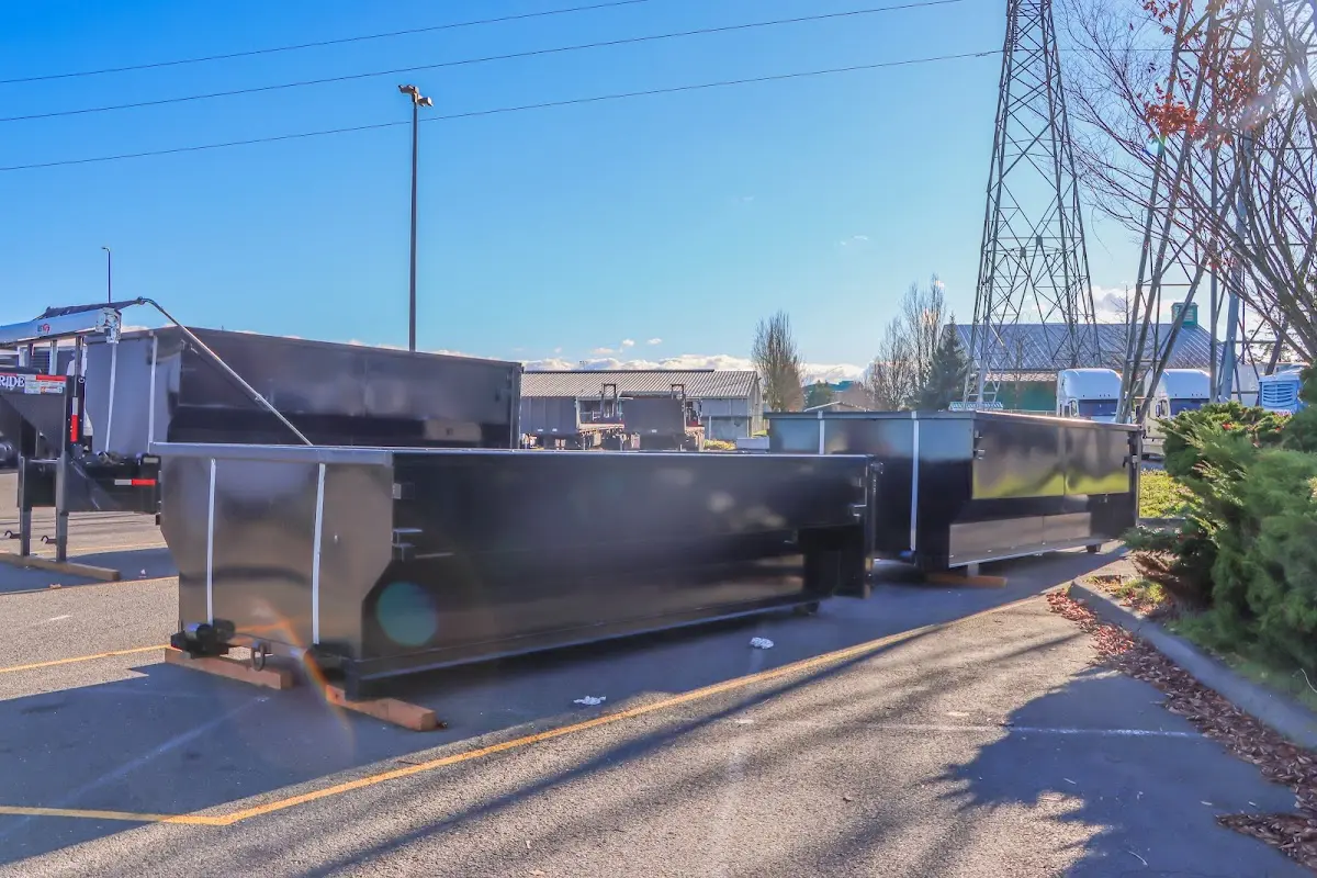 Roll-off dumpster ready for waste disposal at job site for 12 Yard Dumpster Rental in Manassas
